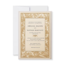 Goldene Toile-Hochzeitseinladung (vergoldetes Erbs