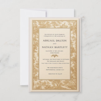 Goldene Toile-Hochzeitseinladung (vergoldetes Erbs Einladung