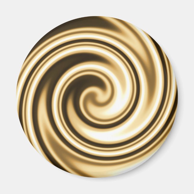 Goldene Töne Weichfokus Spiralwirbel Magnet (Vorne)