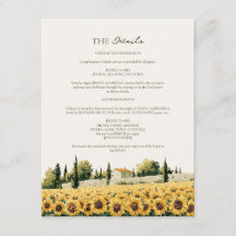 Goldene Toskana-Landschaft Sonnenblumen-Hochzeitsd