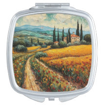Goldene Toskana-Wildblumen-Landschaft