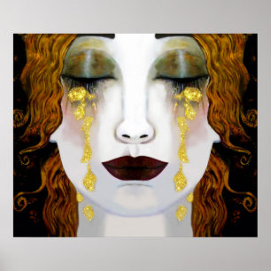 Goldene Tränen, Gustav Klimt inspirieren volles Ge Poster