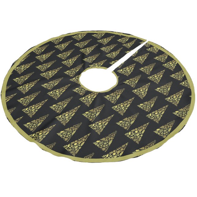 Goldene Tree Frische Pasta machen Polyester Weihnachtsbaumdecke (Schrägansicht)