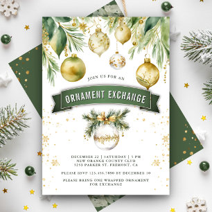 Goldene Troddeln Weihnachtsfeier Geschenktausch Einladung