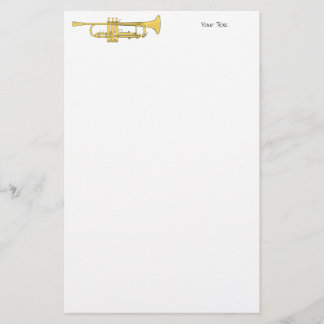 Goldene Trompete-Musik-Thema Briefpapier