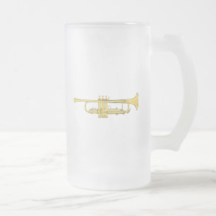Goldene Trompete-Musik-Thema Mattglas Bierglas