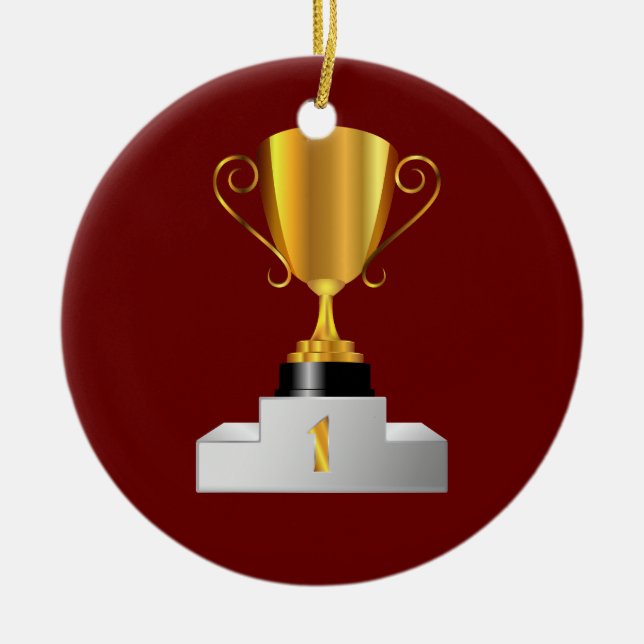 Goldene Trophäe Keramikornament (Vorne)