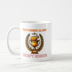 Goldene Trophäe mit Hühnertrottel Kaffeetasse