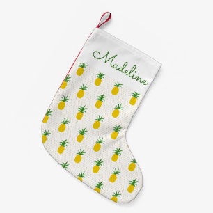 Goldene tropische Ananas   addieren Ihren Namen Kleiner Weihnachtsstrumpf