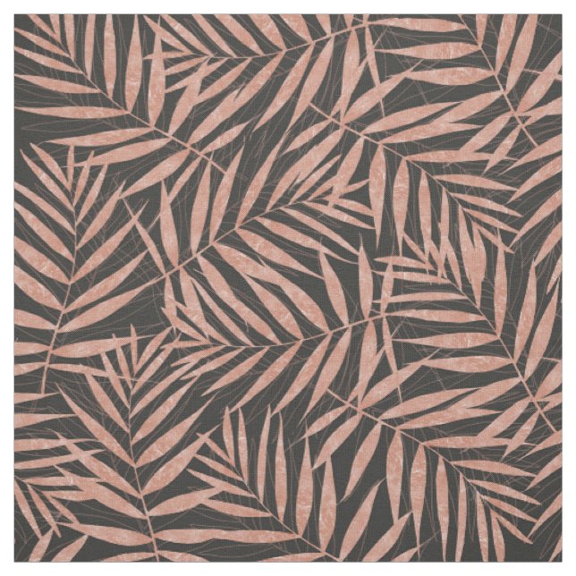 Goldene tropische Blätter der Rose Stoff (Muster)
