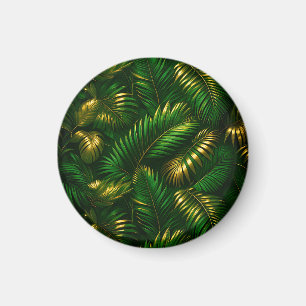 Goldene tropische Blätter Dschungel Luxus Magnet