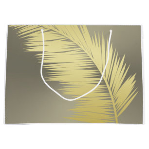 Goldene tropische Palmwedel Große Geschenktüte