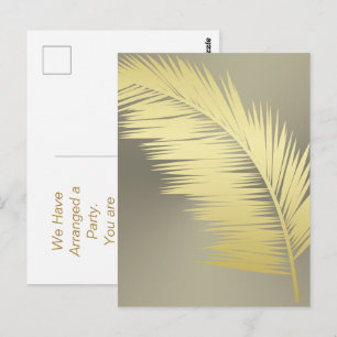 Goldene tropische Palmwedel Postkarte
