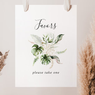 Goldene tropische Vegetation Favoriten Zeichen Poster