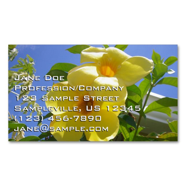 Goldene Trumpet-Blume I Magnetische Visitenkarte (Vorderseite)