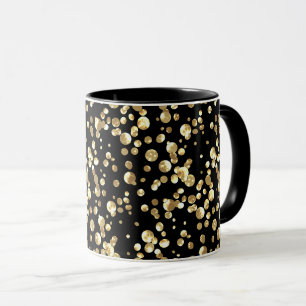 Goldene Tupfen auf schwarzem Hintergrund . Tasse