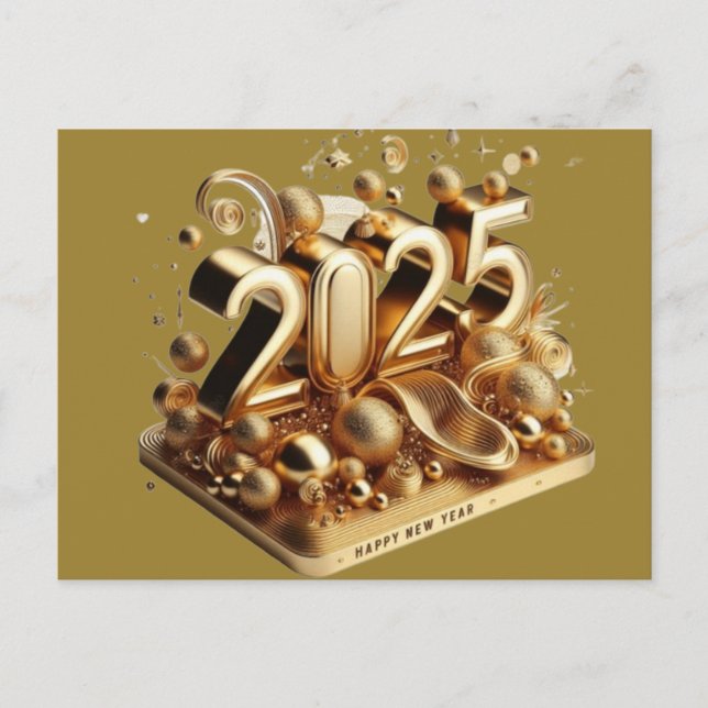 Goldene Typografie Feiertagspostkarte (Vorderseite)