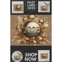 Goldene Typografie froh neues Jahr 2025