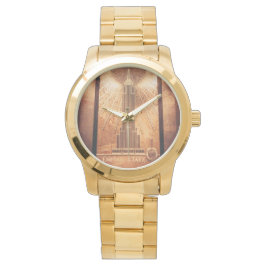 Goldene Uhr mit Empire State Emblem