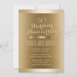 Goldene Umrandung Bronze Textur Hochzeit Jubiläum Einladung