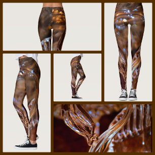 Goldene und braune Schwirbel abstrakt Leggings