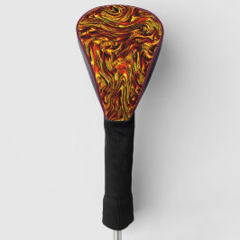Goldene und lebhafte rote Textur Golf Headcover