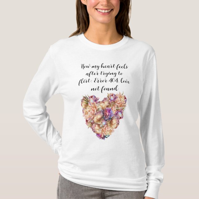 Goldene und lila Pfannkuchen. Herz aus Blume T-Shirt (Vorderseite)