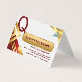 Goldene und rote Schichten Monogramm Anfangsbuchst Visitenkarten