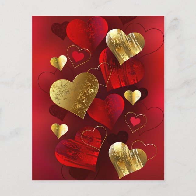 Goldene und rote Valentine Flyer (Vorne)