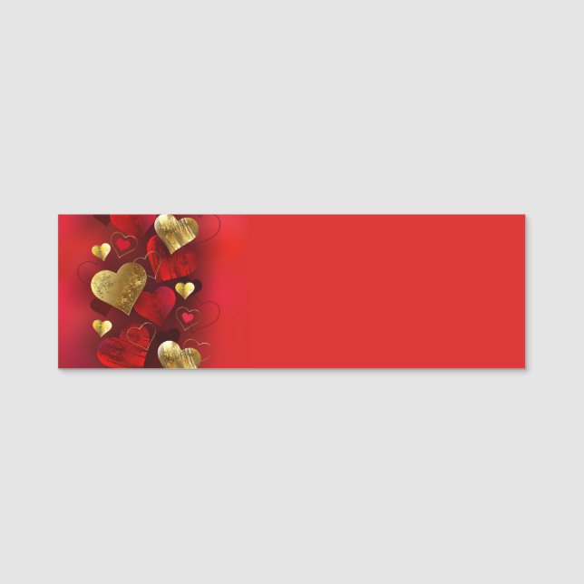 Goldene und rote Valentine Namensschild (Vorderseite)