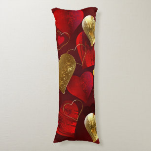 Goldene und rote Valentine Seitenschläferkissen