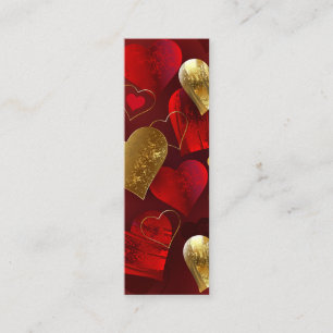 Goldene und rote Valentine Telefonnummerkarte