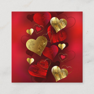 Goldene und rote Valentine Telefonnummerkarte
