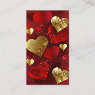 Goldene und rote Valentine Telefonnummerkarte