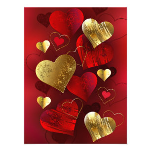 Goldene und rote Valentinstage Fotodruck