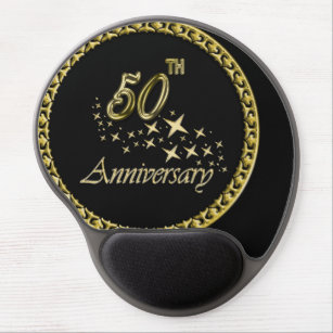 Goldene und schwarze 50-jährige Jubiläumsfeier Gel Mousepad