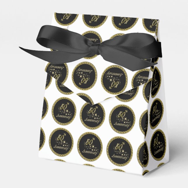 Goldene und schwarze 50-jährige Jubiläumsfeier Geschenkschachtel (Vorderseite)