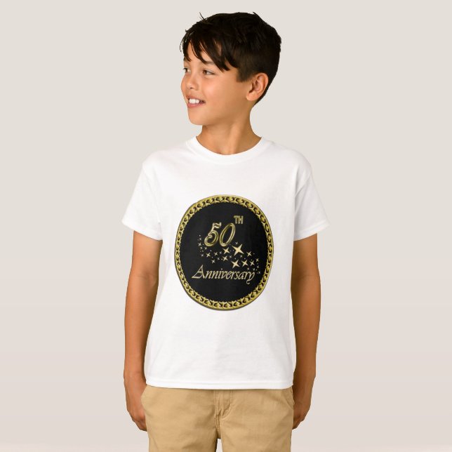 Goldene und schwarze 50-jährige Jubiläumsfeier T-Shirt (Vorne ganz)