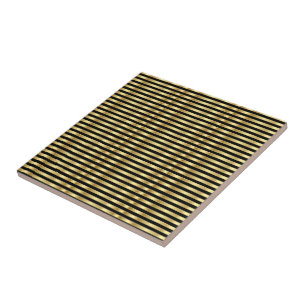 Goldene und schwarze elegante Streifen Fliese