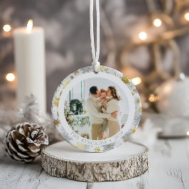 Goldene und Silberschneeflocke Familienverzierung  Keramik Ornament