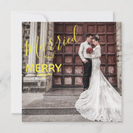 Goldene und Verheiratete Foto Hochzeit Dankeskarte