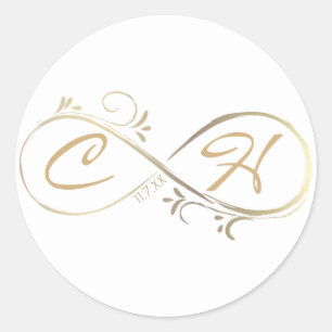 Goldene Unendlichkeit Glamour Moderne Minimal Hoch Runder Aufkleber