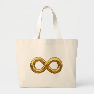 Goldene Unendlichkeitssymbol-Tasche Jumbo Stoffbeutel