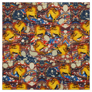 GOLDENE UNICORNS , ROTE BLAUE MARBLED EFFEKTE,KREI STOFF