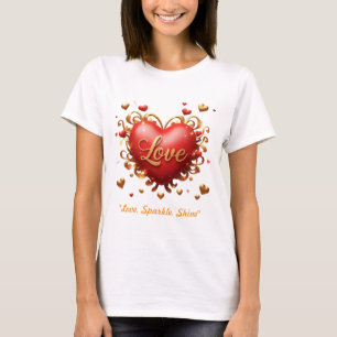 "Goldene Valentine-Liebe" T-Shirt
