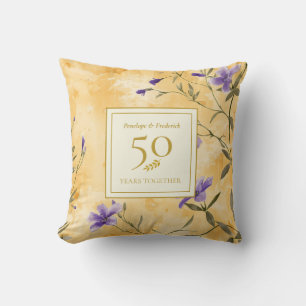 Goldene Veilchen Blumen 50. Hochzeitstag Kissen