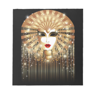 Goldene Venedig Karneval Party Maske Notizblock