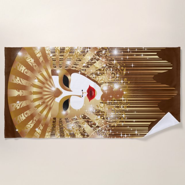 Goldene venezianische Kirche Santa Maria delle Gra Strandtuch (Vorderseite)