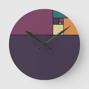 Goldene Verhältnis-Quadrate Runde Wanduhr