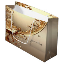 Goldene Verzierte Blumen-Geschenktüte